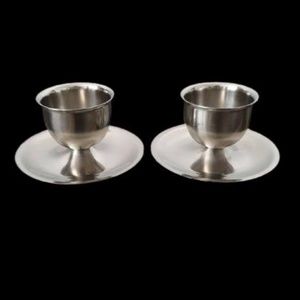 Vintage MCM stainless, Egg Cups, Lundtofte Denmark